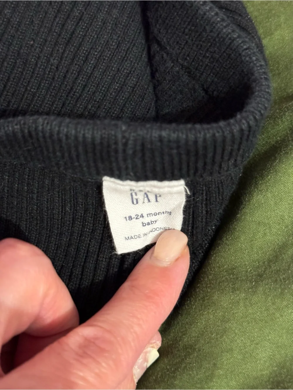baby GAP Black Ribbed Knit Leggings 18-24mo